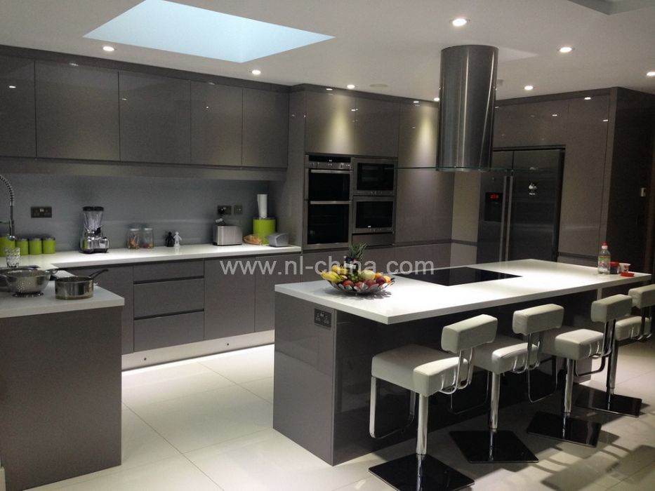 High gloss lacquer home furniture kitchen cabinet door ( kc 1020) Grey lacquer kitchen cabinets