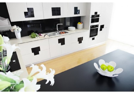 Home Furniture New Kitchen Designs Flat Pack Top White Kitchen Cabinet (KC-1090)