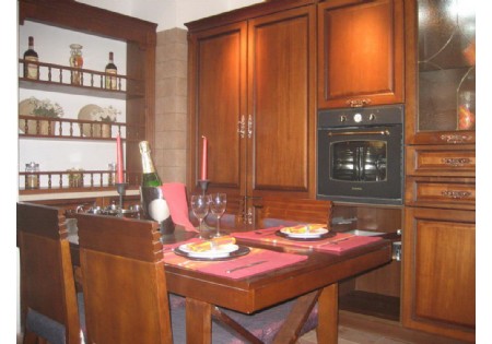 Solid Wood Furniture Fitted Kitchens China Upper Kitchen Cabinet (KC-4080)
