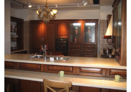 Solid Wood Furniture Fitted Kitchens China Upper Kitchen Cabinet (KC-4080)