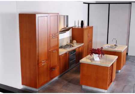 Solid Wood Island Design Furniture High End Kitchen Cabinet With Lazy Susan (KC-4090)