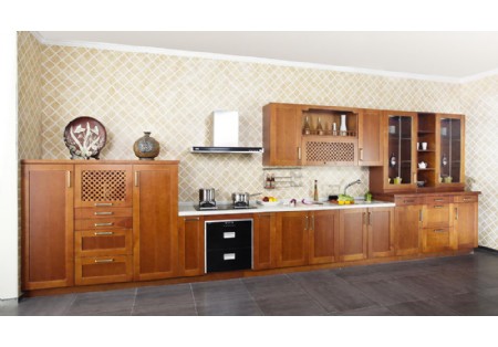 Wood House Prefabricated Furniture Solid Wood Kitchen Set