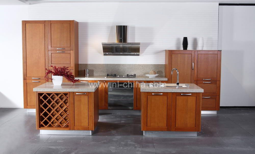 Contemporary kitchen - CUBE - Express Küchen GmbH & Co. KG - wood veneer /  lacquered wood / island